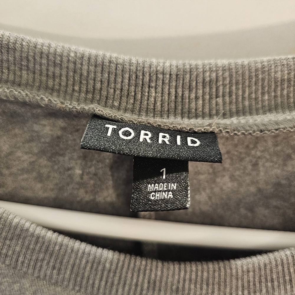 Torrid Gray Long Sleeve Dress with Colorful Stripes - Picture 2 of 7